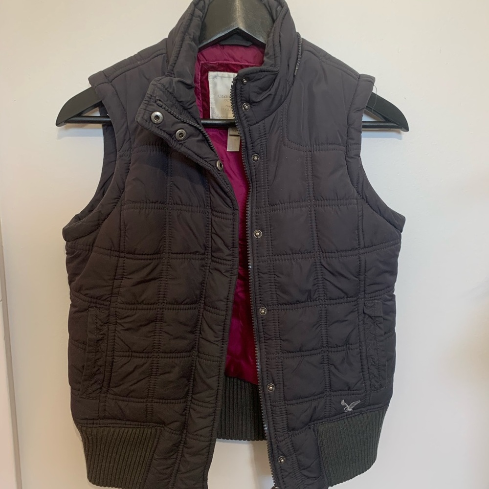 Blue American Eagle Puffer Vest